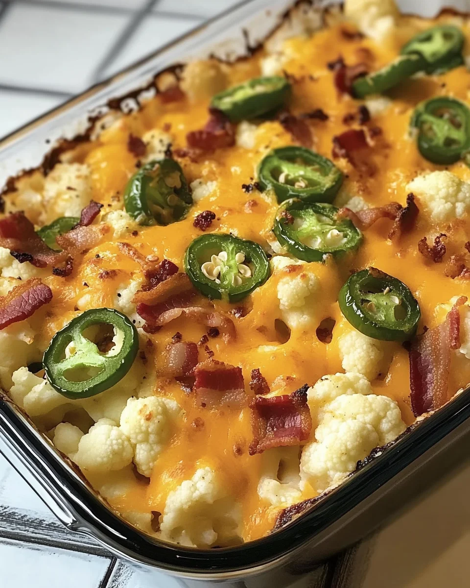 Tasty Jalapeno Popper Cauliflower Casserole