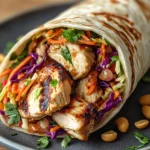 Thai Chicken Wrap with Crunchy Asian Slaw