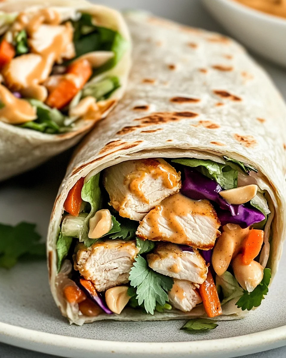 Thai Peanut Chicken Wraps