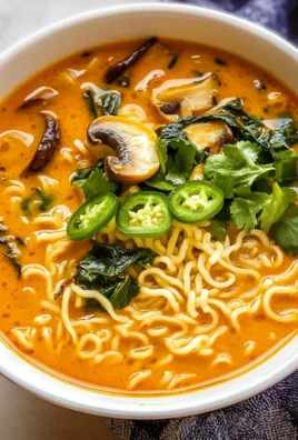 Thai Red Curry Ramen with Coconut Milk and Cilantro