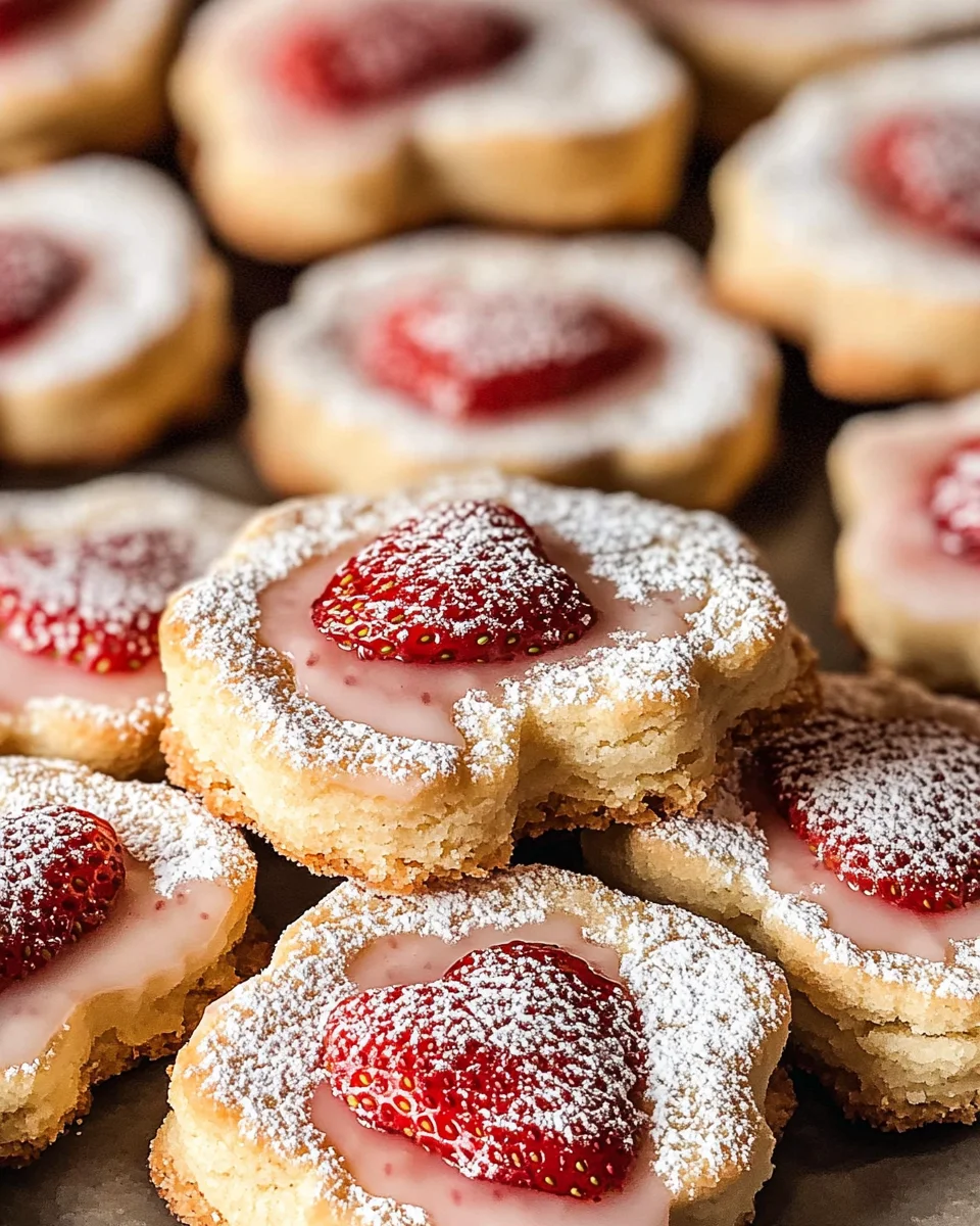 Valentine’s Day Strawberry Shortbread Cookies