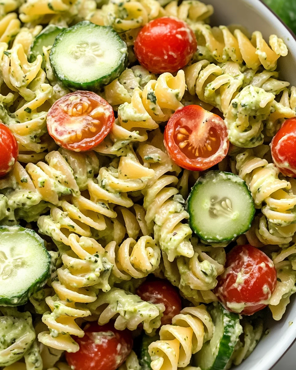 creamy avocado ranch pasta salad