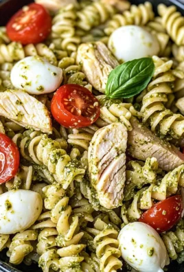 creamy pesto chicken pasta salad