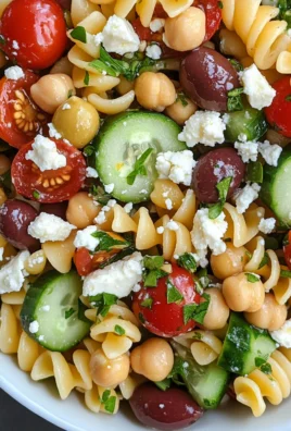 mediterranean chickpea pasta salad
