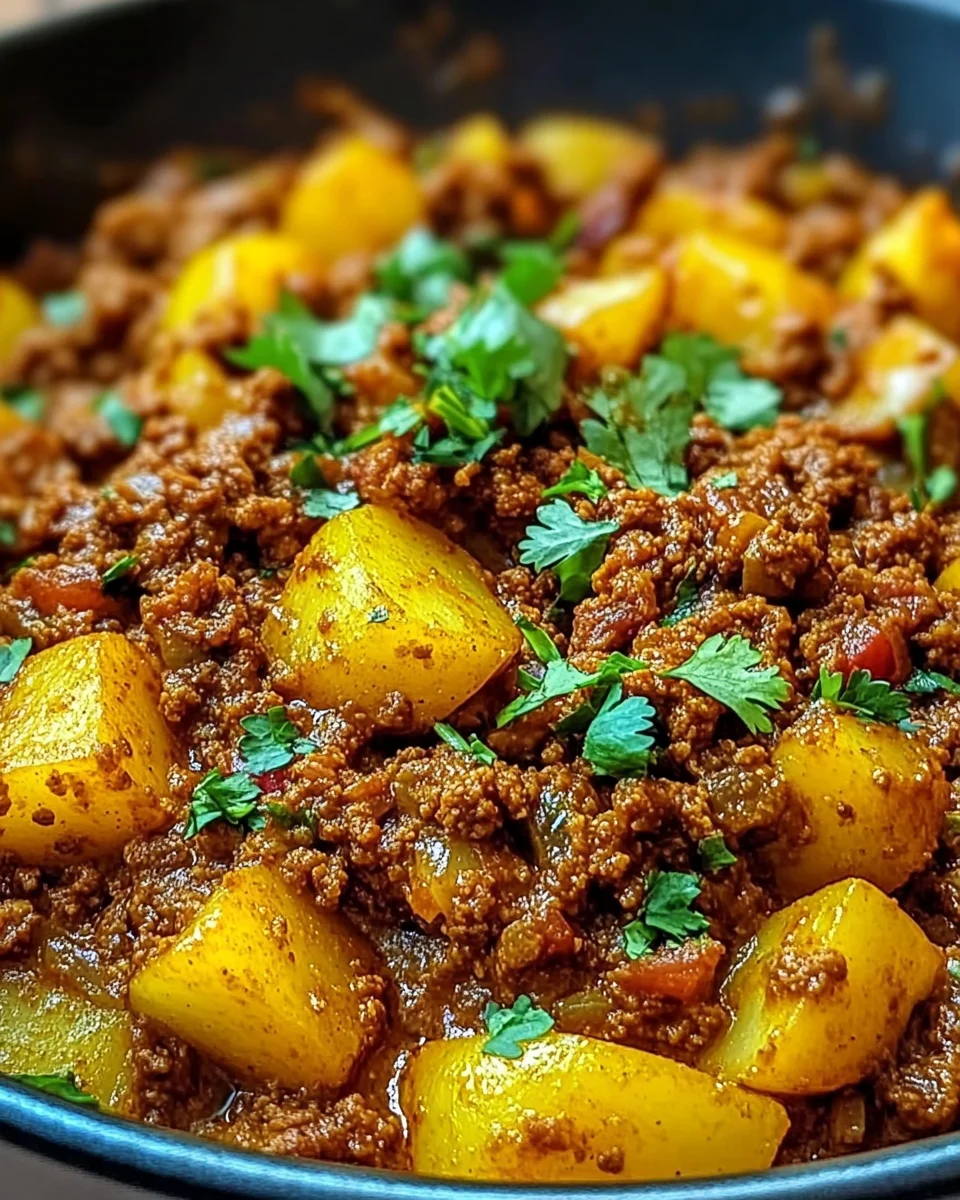 Aloo Keema Ground Meat with Potatoes