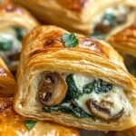 Creamy Mushroom & Spinach Stuffed Pastry Bites