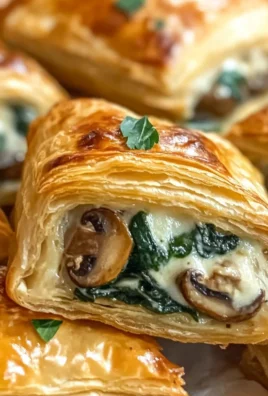 Creamy Mushroom & Spinach Stuffed Pastry Bites
