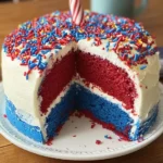 Firecracker Red, White and Blue Cake