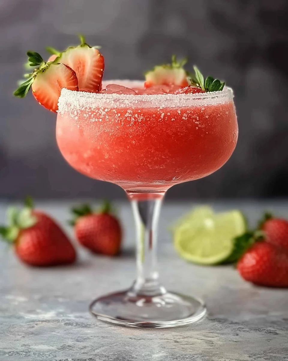 Frozen strawberry margaritas