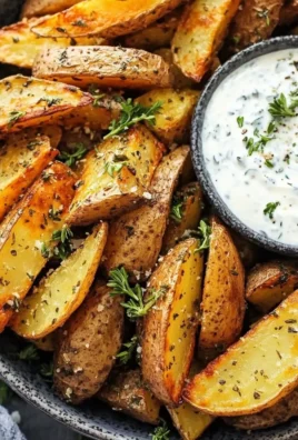 Greek Potato Wedges with Yogurt Sauce