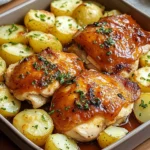 Honey BBQ Chicken with Creamy Garlic Parmesan Potatoes