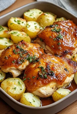 Honey BBQ Chicken with Creamy Garlic Parmesan Potatoes