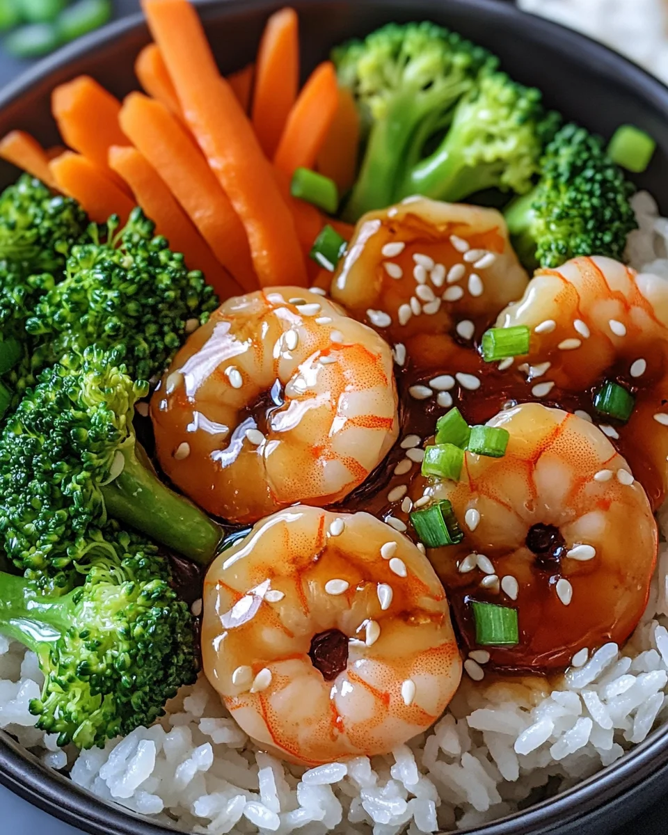 Honey Garlic Shrimp Rice Bowls
