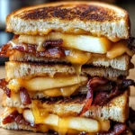 Hot Honey Apple Cheddar Beef Bacon Grilled Cheese
