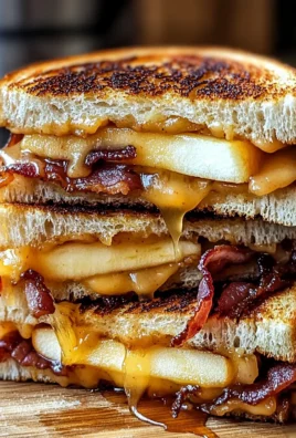 Hot Honey Apple Cheddar Beef Bacon Grilled Cheese