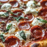 Hot Honey Beef Pepperoni Ricotta Pizza
