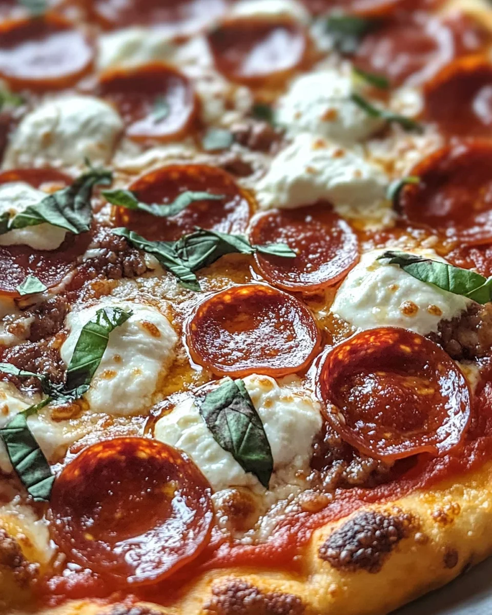 Hot Honey Beef Pepperoni Ricotta Pizza