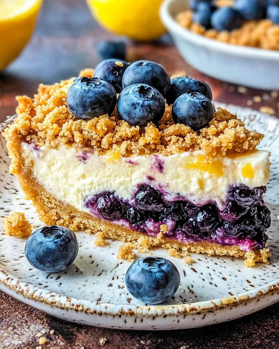 Lemon Blueberry Crumble Cheesecake