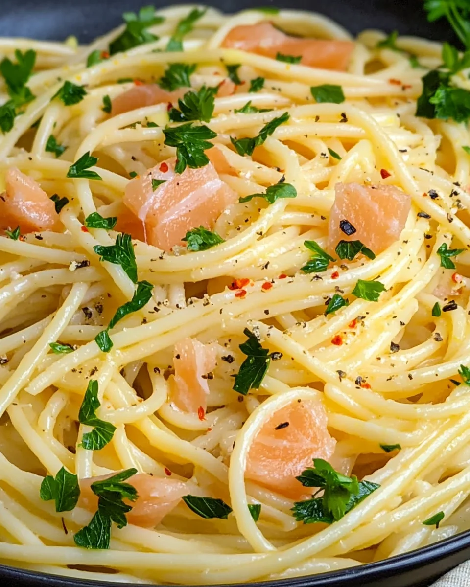 Lemon Butter Salmon Pasta