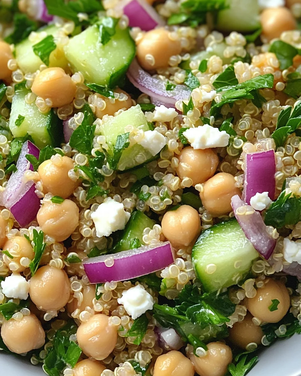 Lemon Quinoa and Chickpea Salad delights with flavor!