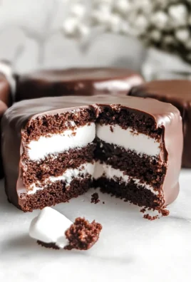 Mini Chocolate Cakes with Marshmallow Filling and Chocolate Coating (Homemade Ding Dongs!)