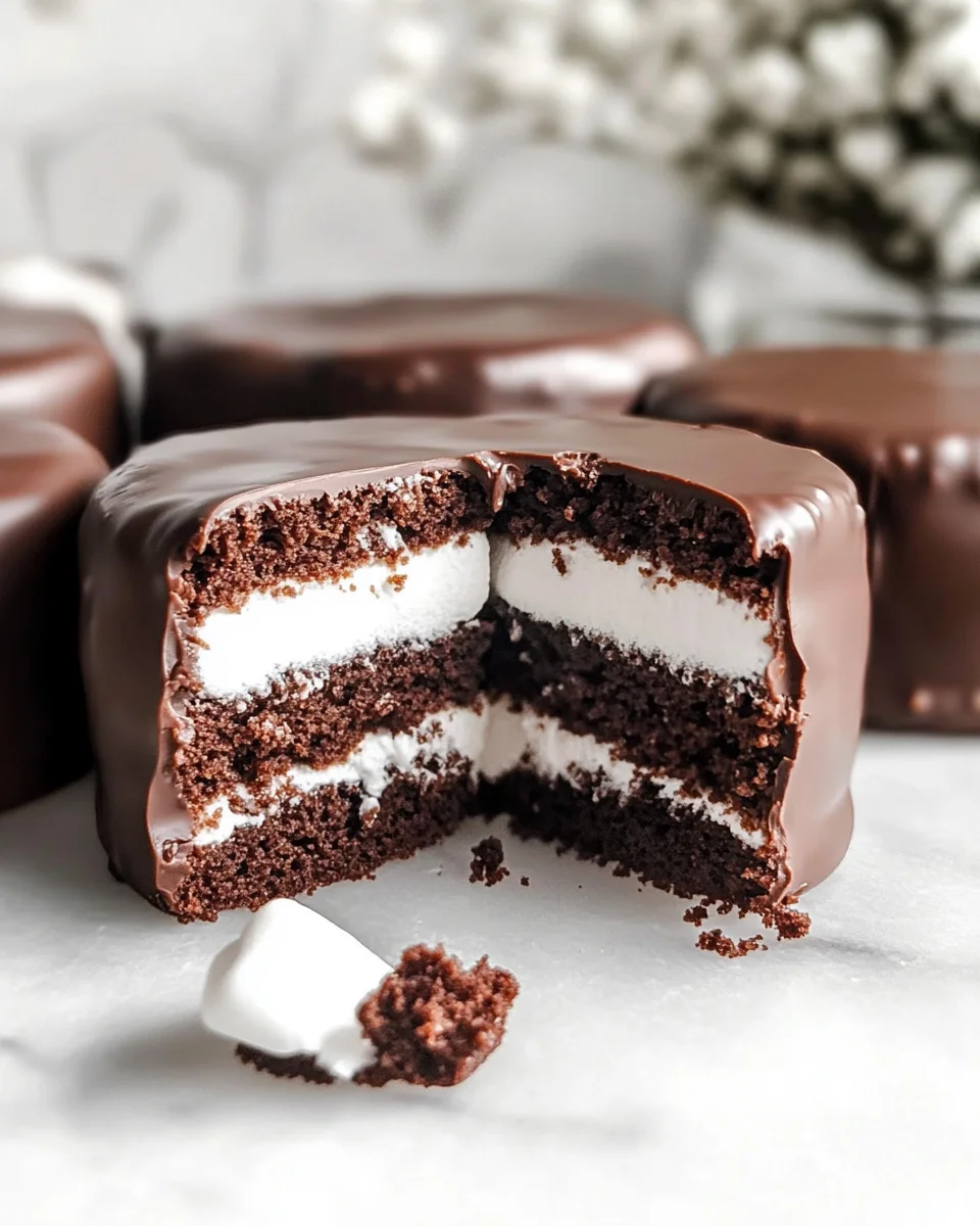 Mini Chocolate Cakes with Marshmallow Filling and Chocolate Coating (Homemade Ding Dongs!)