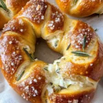 Mozzarella Stuffed Rosemary Parmesan Soft Pretzels
