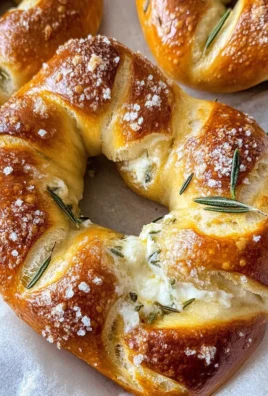 Mozzarella Stuffed Rosemary Parmesan Soft Pretzels