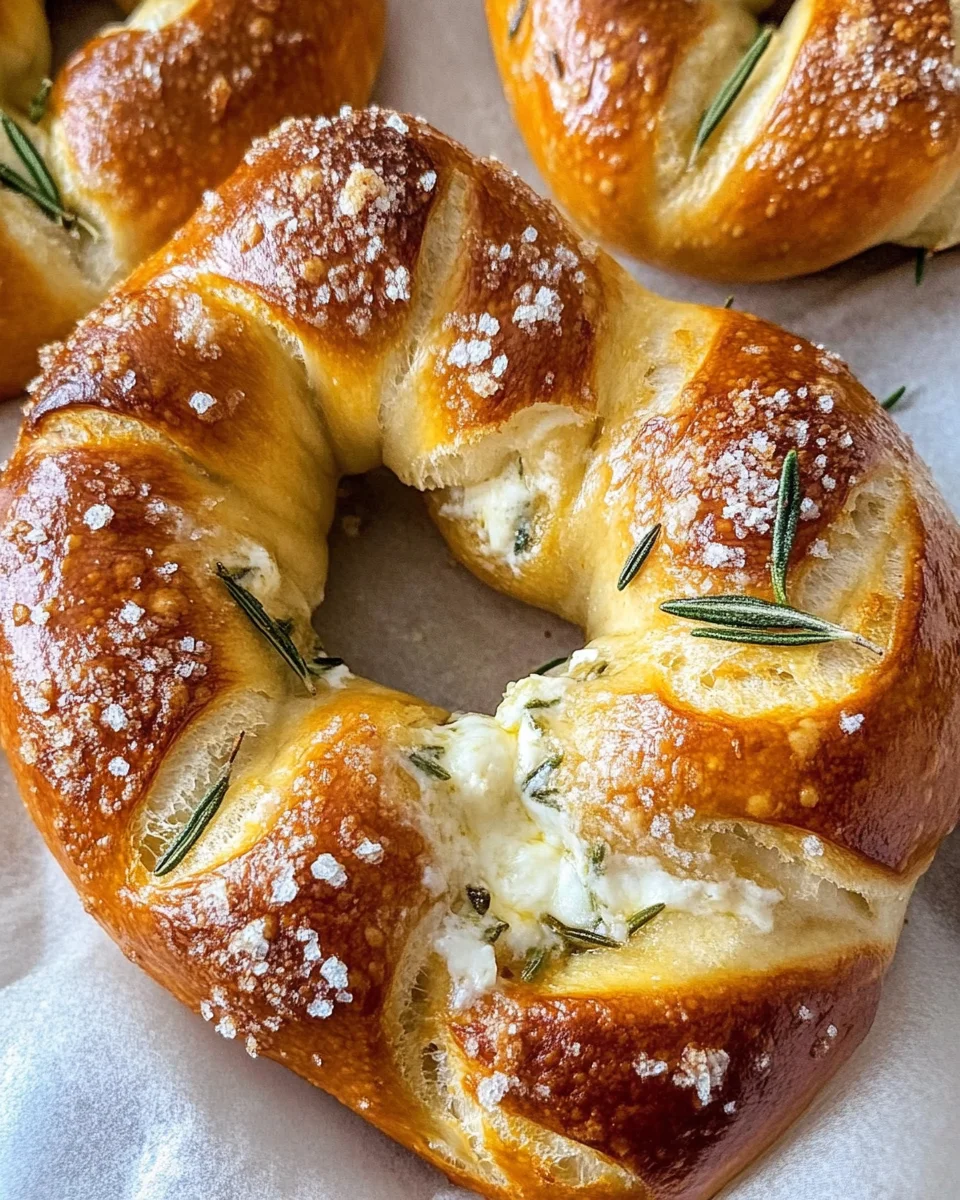 Mozzarella Stuffed Rosemary Parmesan Soft Pretzels
