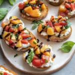Peach Bruschetta with Whipped Ricotta