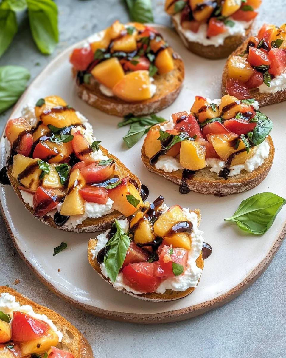 Peach Bruschetta with Whipped Ricotta