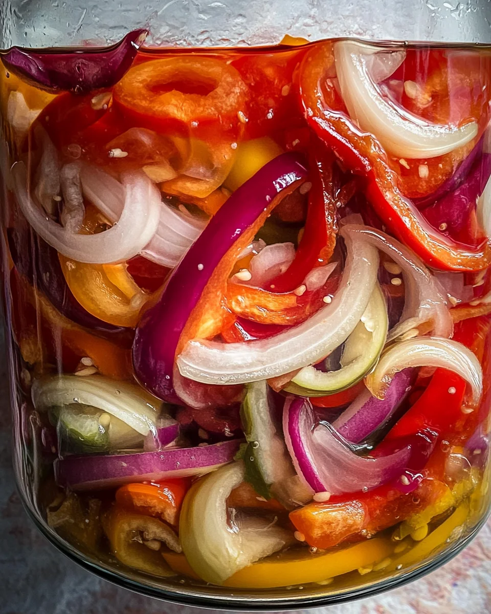 Pickled Sweet Peppers and Onions