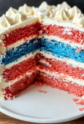 Red White and Blue Cake with Semi-Naked Icing