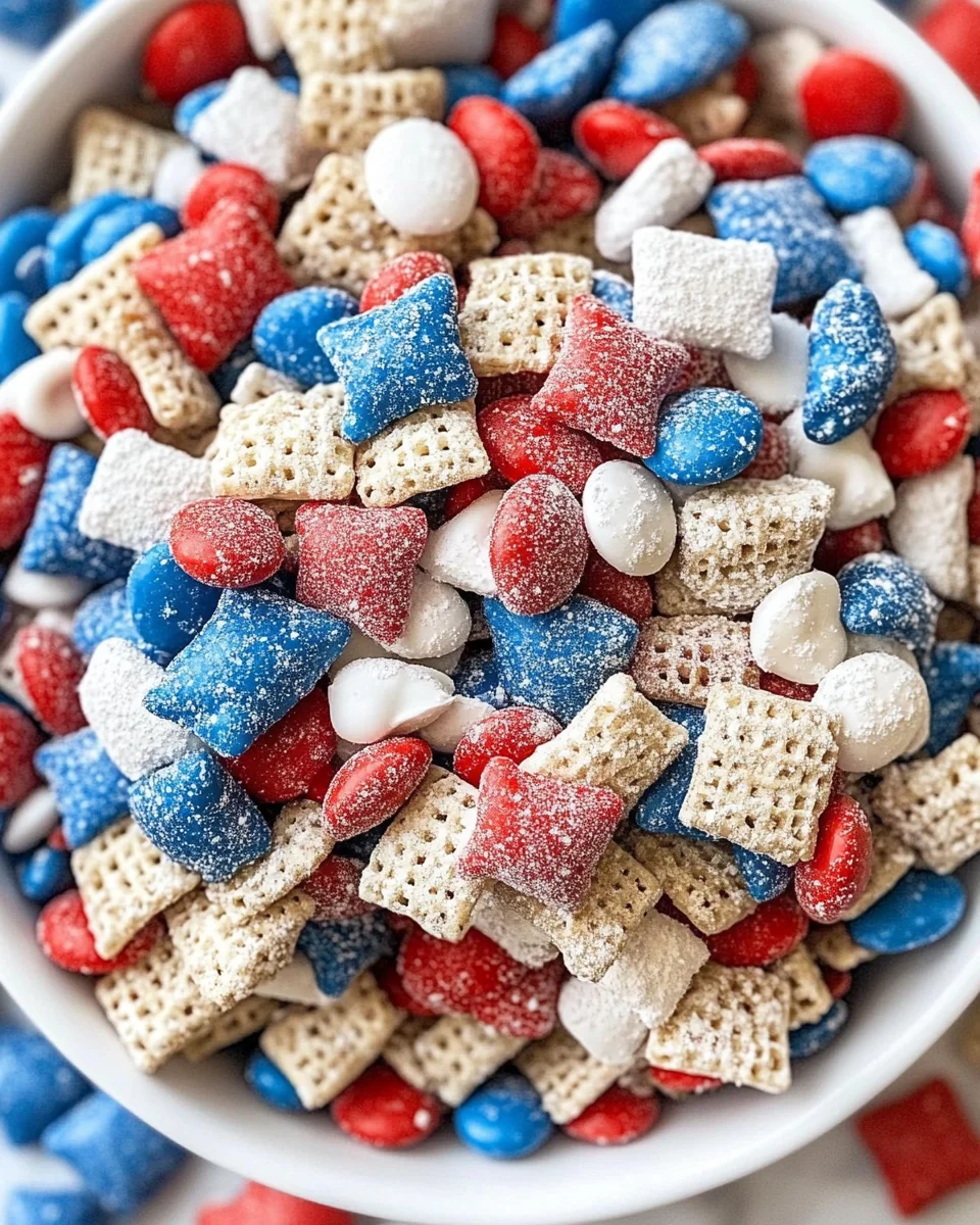 Red, White, and Blue Muddy Buddies