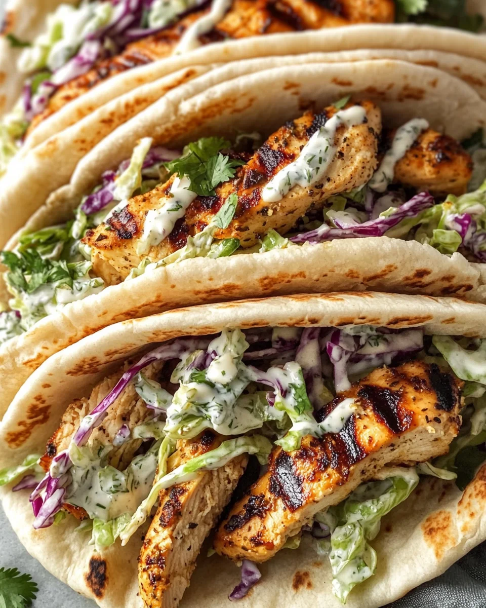 Sheet Pan Chicken Pitas with Fresh Herb Ranch Slaw