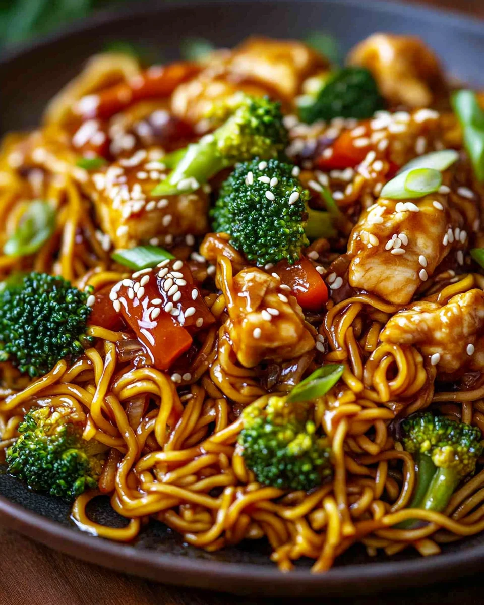 Sticky Garlic Chicken Noodles – Sweet, Savory & So Flavorful