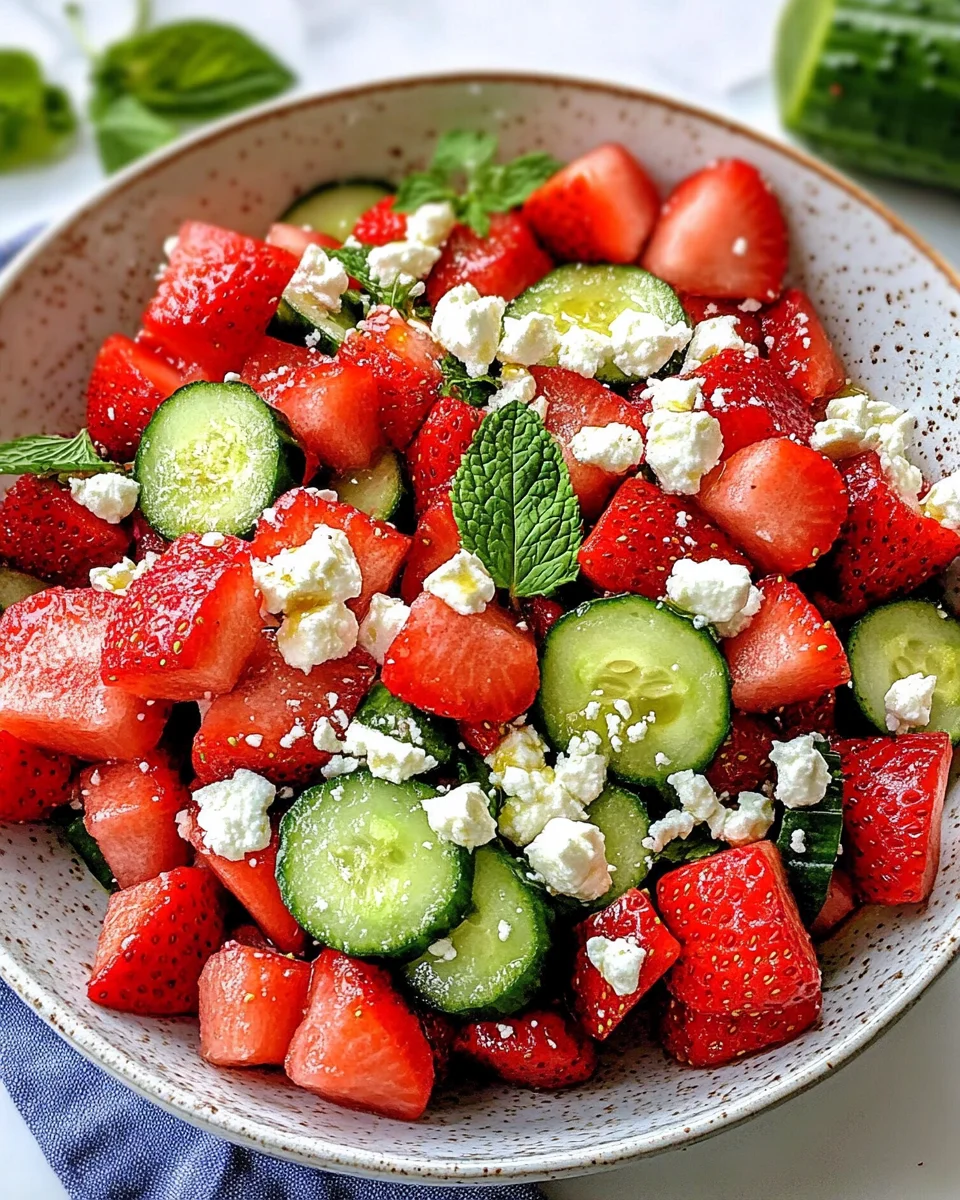 Strawberry Watermelon Cucumber Salad