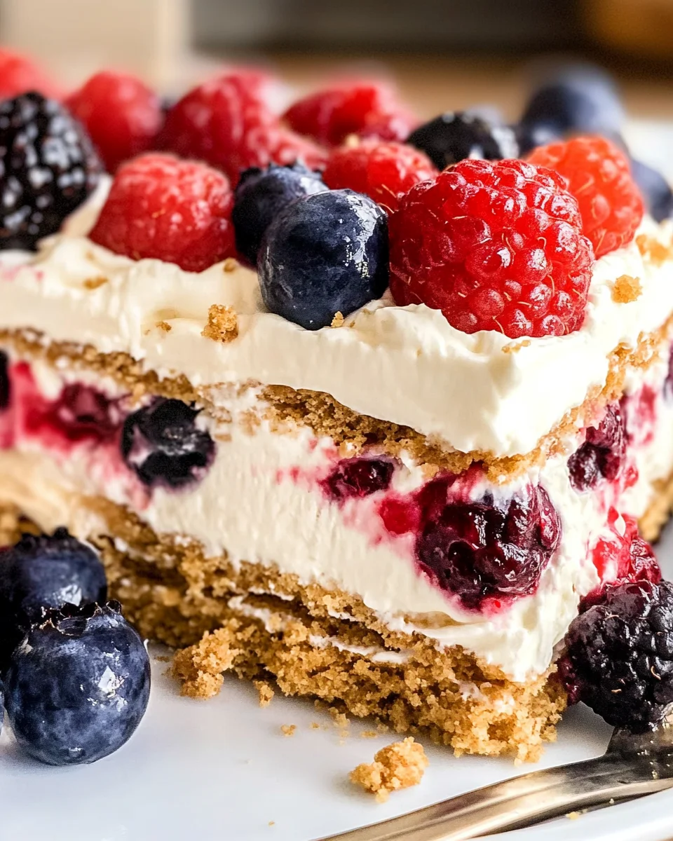 Triple Berry Icebox Cake