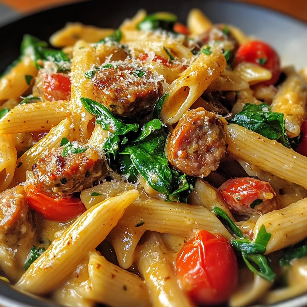 Creamy Bold Honey Chili Sausage Pasta Skillet