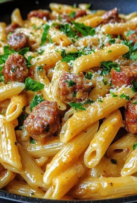 Creamy Bold Honey Mustard Sausage Penne Skillet