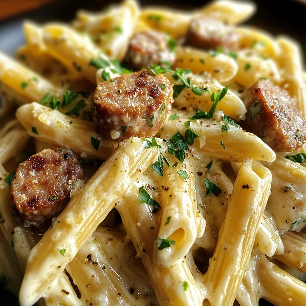 Creamy Garlic Butter Ranch Sausage Penne