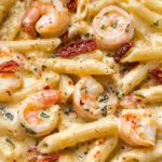 Creamy Mozzarella Shrimp Pasta