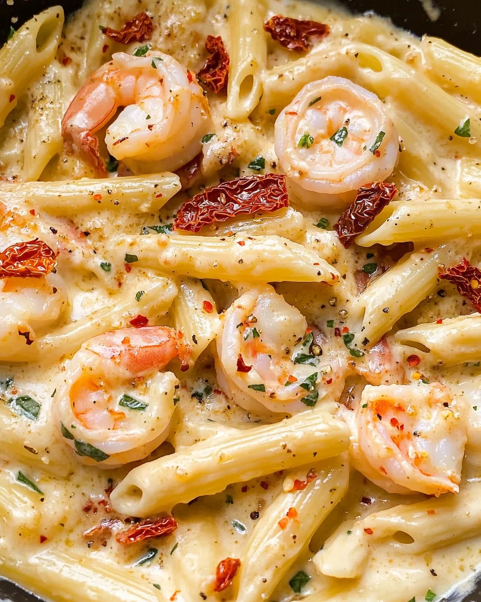 Creamy Mozzarella Shrimp Pasta