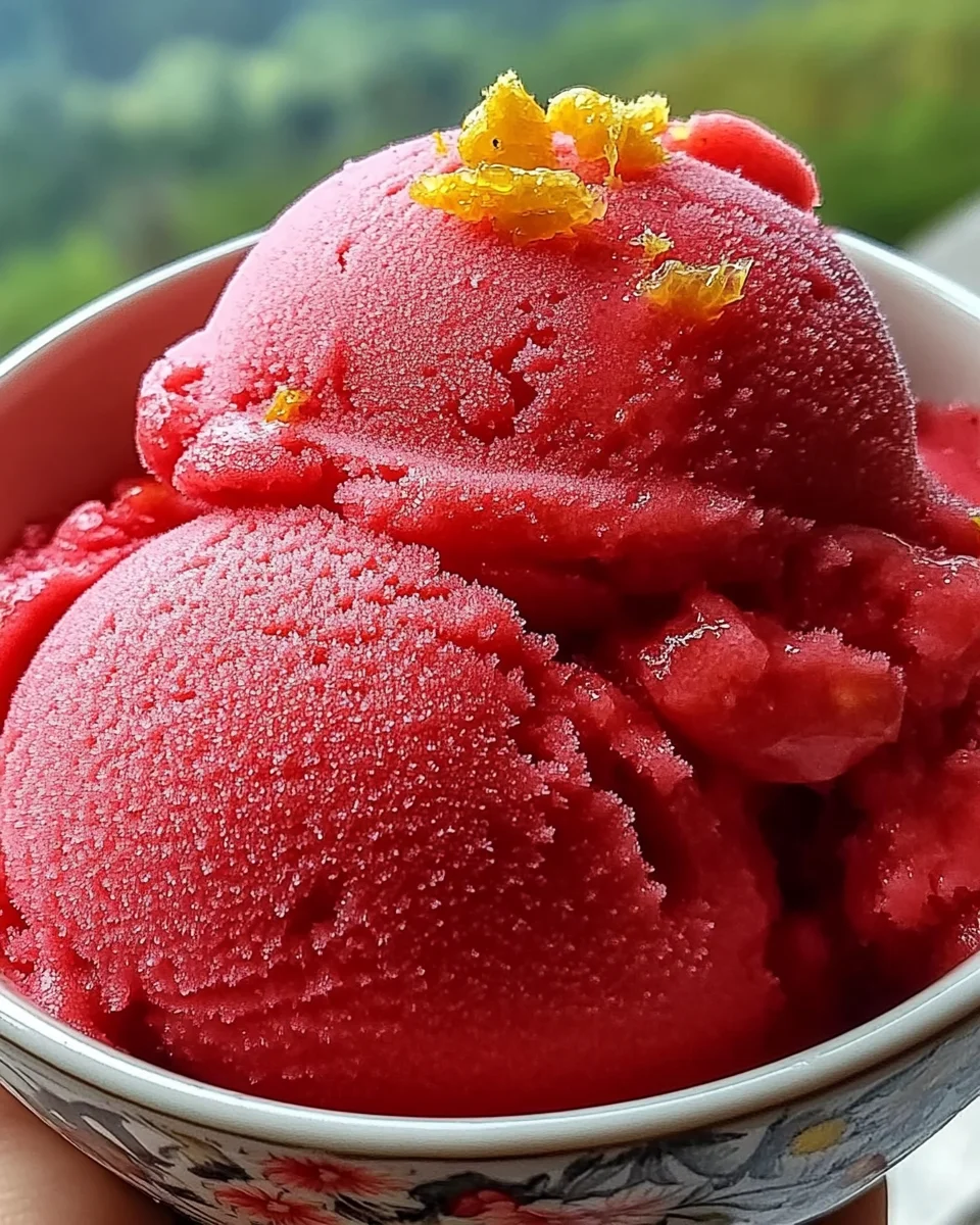 Easy Homemade Strawberry Sorbet