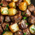 Garlic Butter Steak Bites and Potatoes