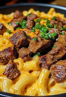 One-Pan Creamy Spicy Cajun Steak Bites & Cheddar Pasta