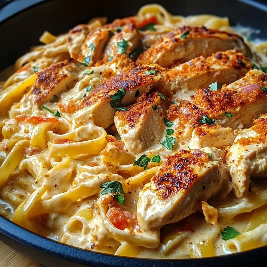One-Pan Creamy Sweet and Spicy Cajun Chicken Pasta