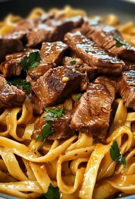 One-Pan Velvety Honey BBQ Steak Fettuccine