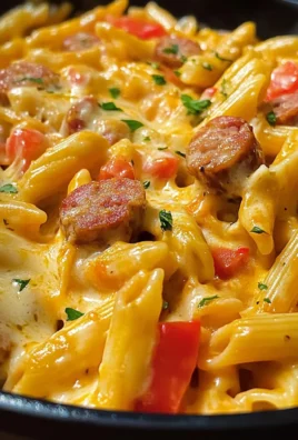 One-Pot Creamy Buffalo Cheddar Chicken & Sausage Pasta