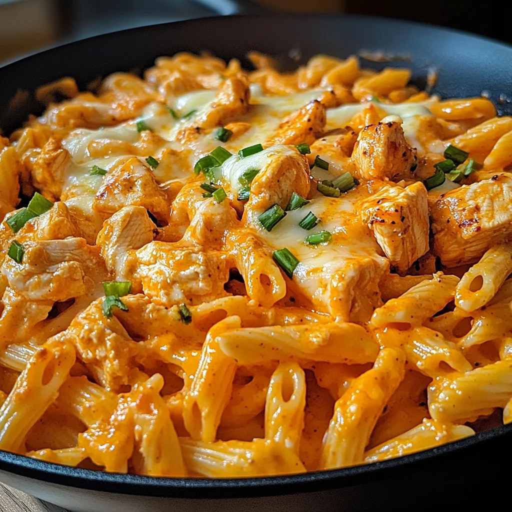 One-Skillet Spicy Buffalo Ranch Chicken Pasta